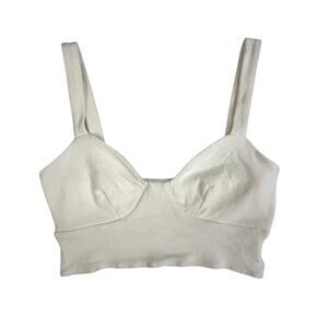 Katie May Babelet Bralette XS Ivory Modal Blend Crop Top Made in USA